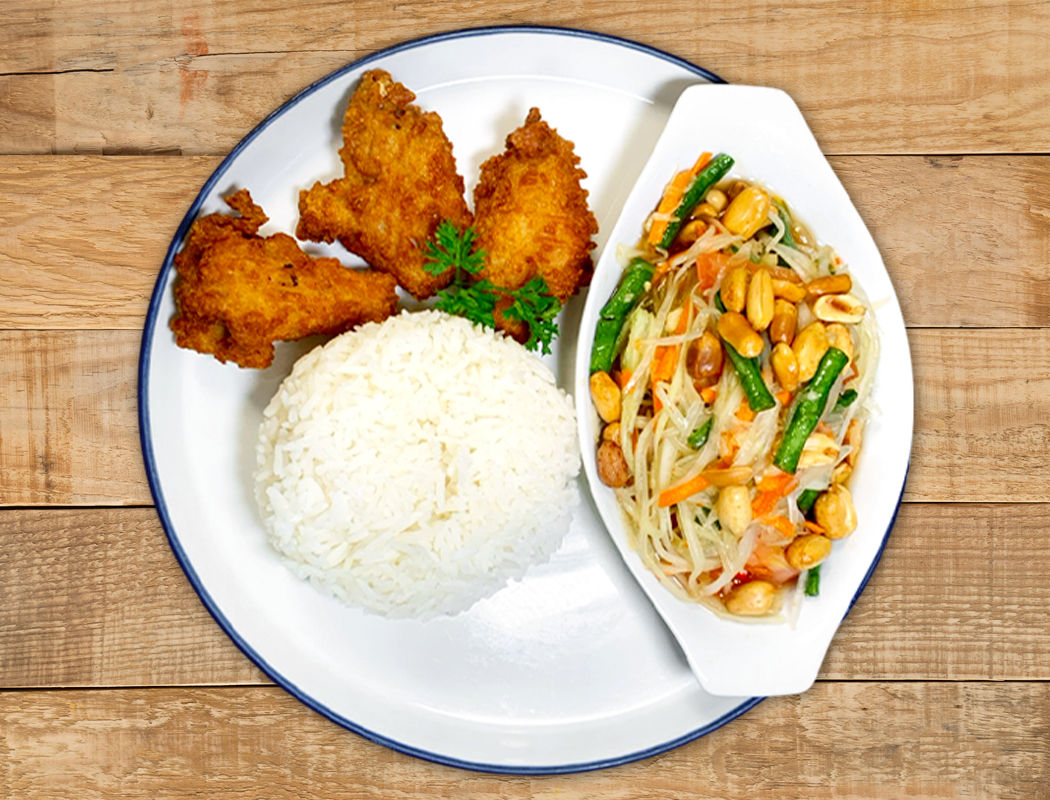 Thai Papaya Salad with Chicken Wings